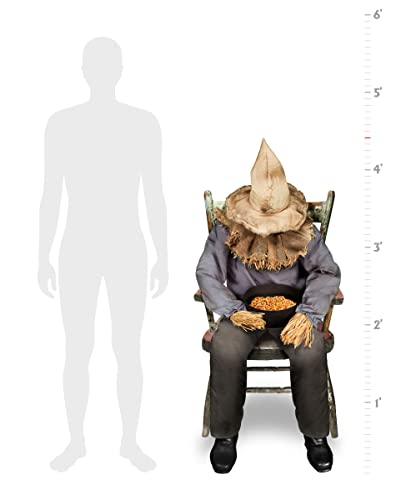 Spirit Halloween Sitting Scarecrow Animatronic | Halloween D&eacute;cor | Horror D&eacute