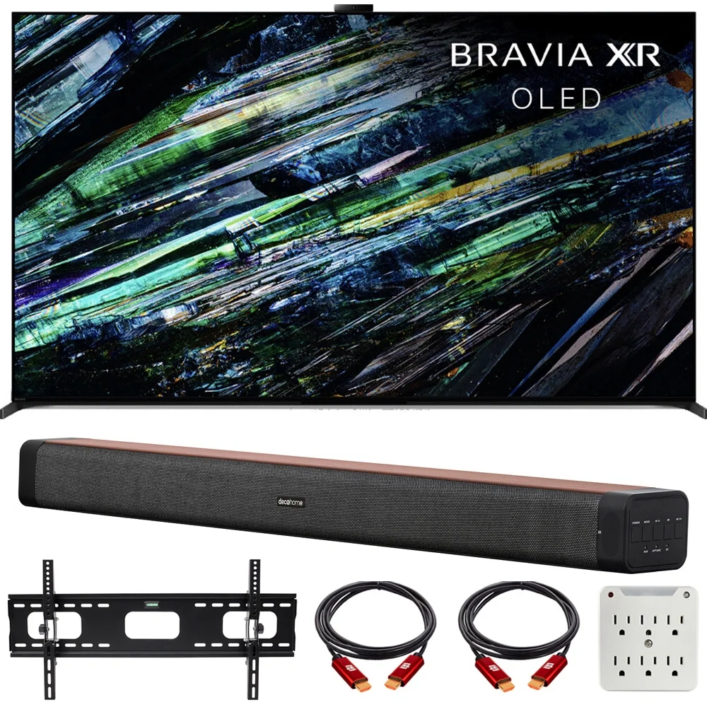 Sony XR65A95L BRAVIA XR A95L 65 inch QD-OLED 4K HDR Smart TV with Google TV (2023) Bundle with Deco Gear 60W 2.0 Channel Soundbar
