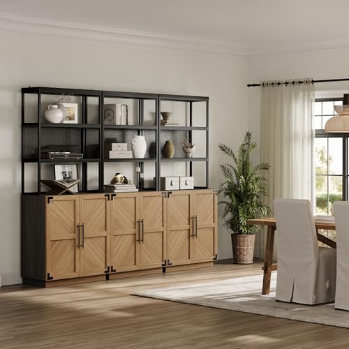 SICOTAS Book Shelf Bookcases with Storage - 75.3” Tall Book Shelves Case 5 Tier Large Modern Bookshelf Case with Door