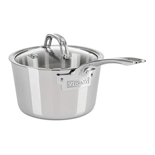 Viking Culinary 3-Ply Stainless Steel Pasta Pot, 8 Quart, Includes Pasta & Steamer Insert, Dishwasher, Oven Safe