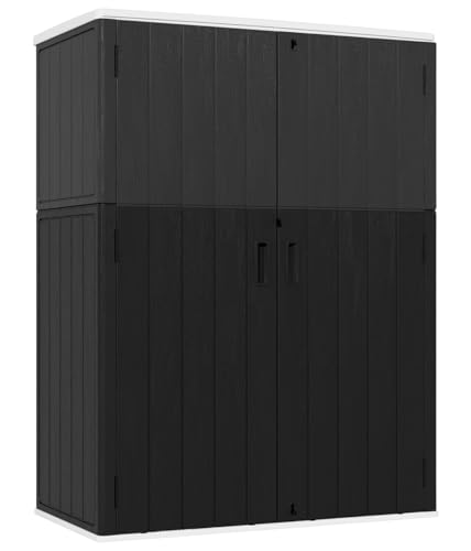 KINYING Outdoor Vertical Storage Shed,57 Cu.ft Outdoor Storage Cabinet Waterproof,Resin Sheds & Outdoor Storage Clearance for Garden,Patio,Backyard
