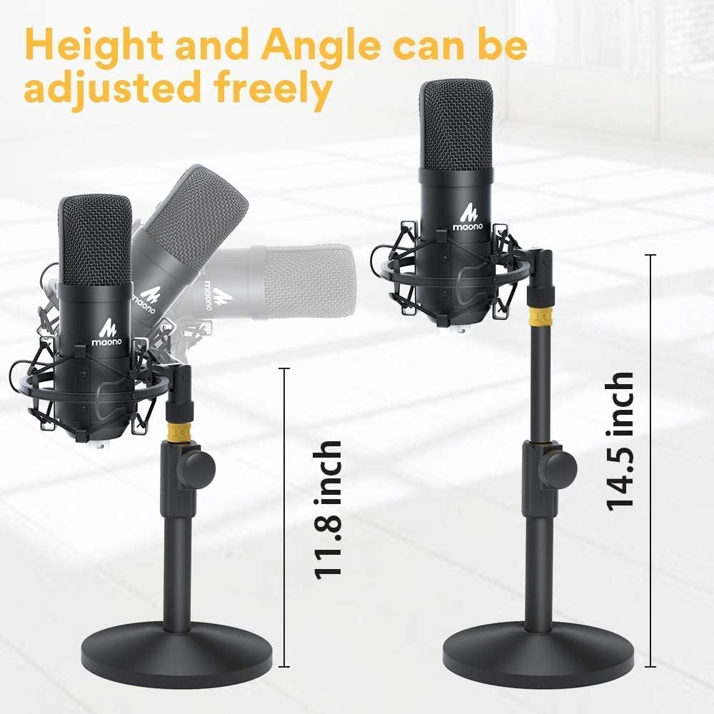 USB Microphone Kit 192KHZ/24BIT with Aluminum Organizer Storage Case MAONO PC Condenser Podcast Streaming Cardioid Mic Plug & Play for Computer