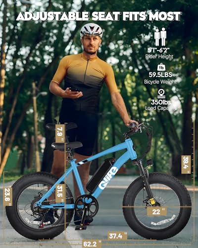 Racer Fat tire Electric Bike for Adults - 28MPH Mountain Ebike with Peak 1200W Brushless Motor, 499Wh Removable Battery