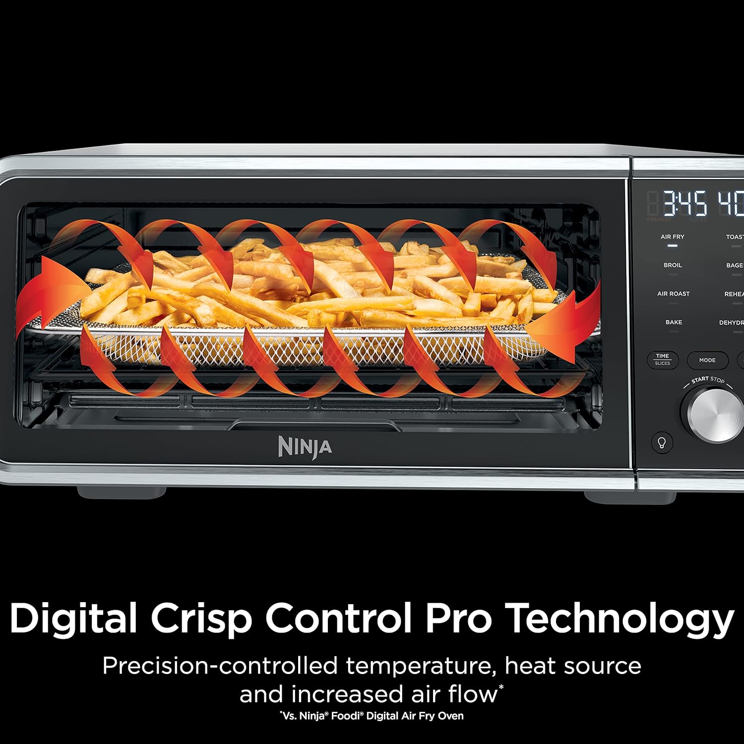 Ninja SP201 Digital Air Fry Pro Countertop 8-in-1 Oven with Extended Height, XL Capacity, Flip Up & Away Capability for Storage Space