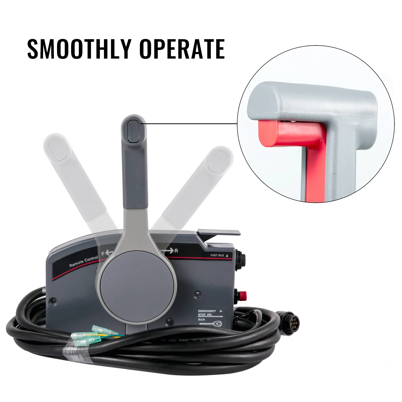 VEVOR Boat Throttle Control 703-48230-12-00 Boat Control Box 7Pin Outboard Remote Control with Safety Lanyard and Key Switch for Yamaha Side Mount
