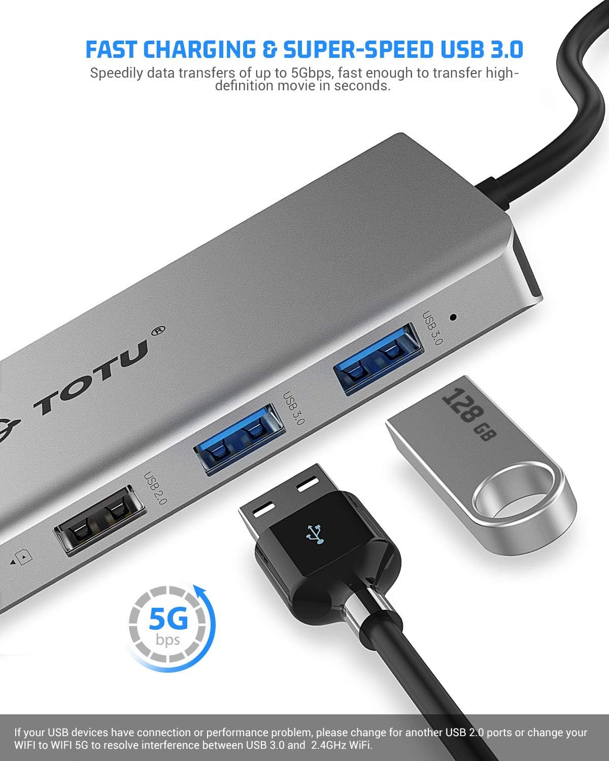 USB C Hub, TOTU 13-in-1 Type C Hub with Ethernet, 4K USB C to 2 HDMI, VGA, 2 USB 3.0, 2 USB 2.0, 100W PD, SD/TF Cards Reader