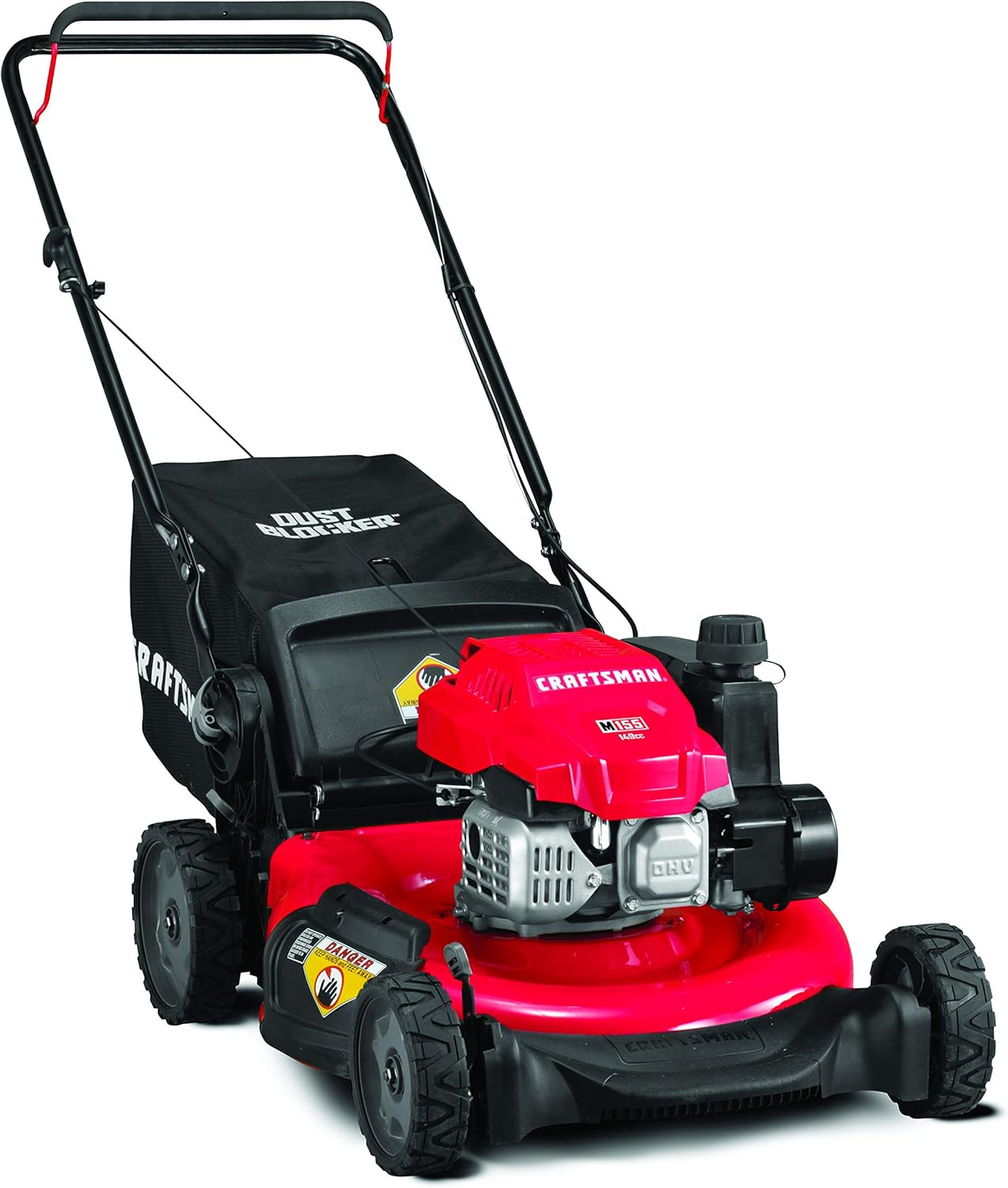 CRAFTSMAN 11A-U2V2791 3-in-1 149cc Engine Gas Powered Push Lawn Mower with Vertical Storage - Contractable Mower for Ease of Storage, Liberty Red