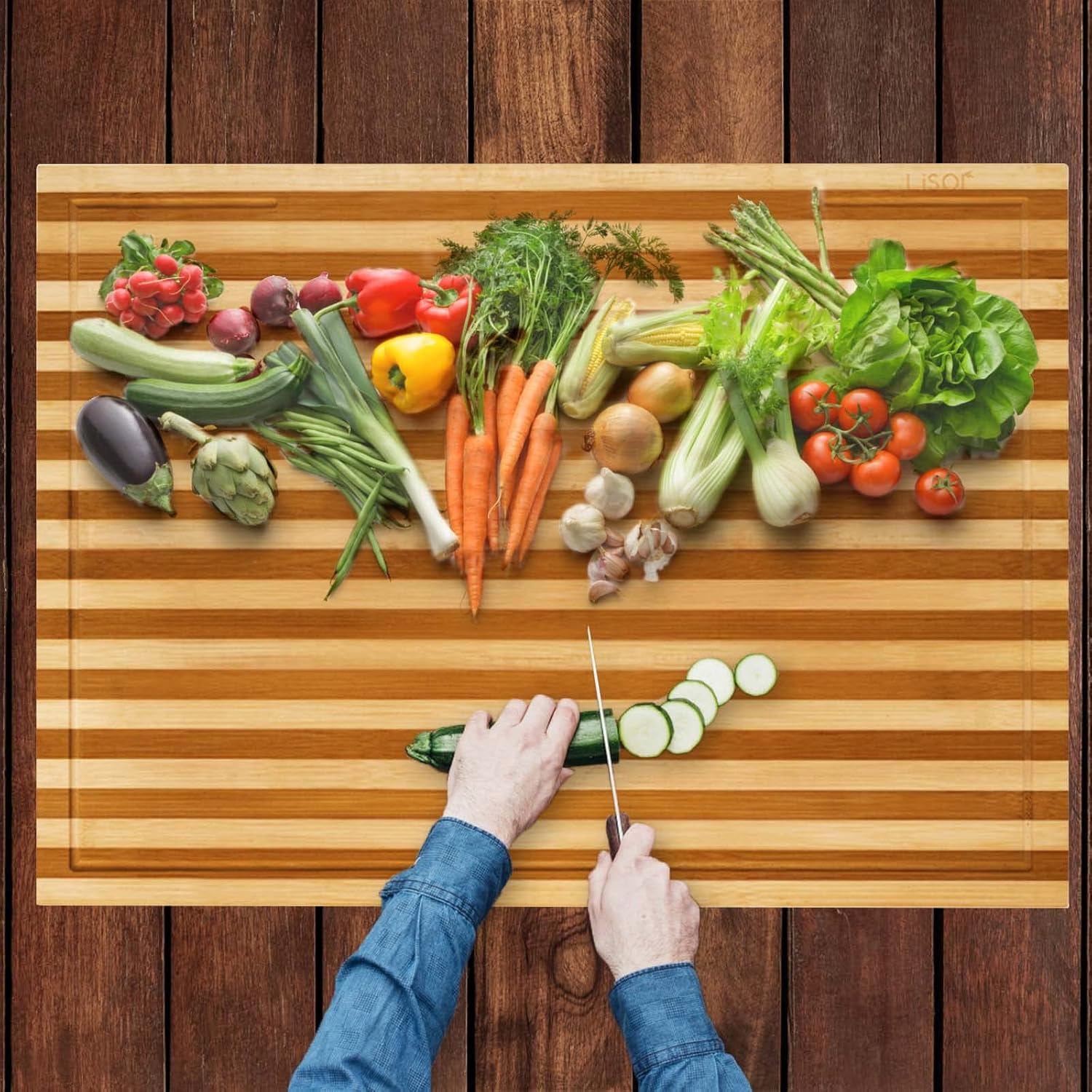 Bamboo Stovetop Cover&Countertop Cutting Board with Adjustable Legs, Dual-purpose Chopping Board for Electric Stove Burner