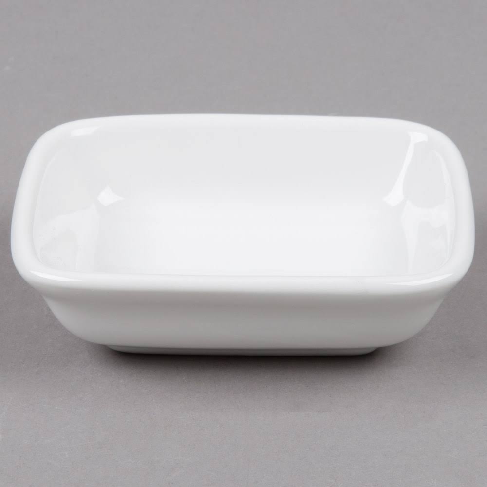 Tuxton China BWZ-040B Rectangular Sauce Dish 4oz, White