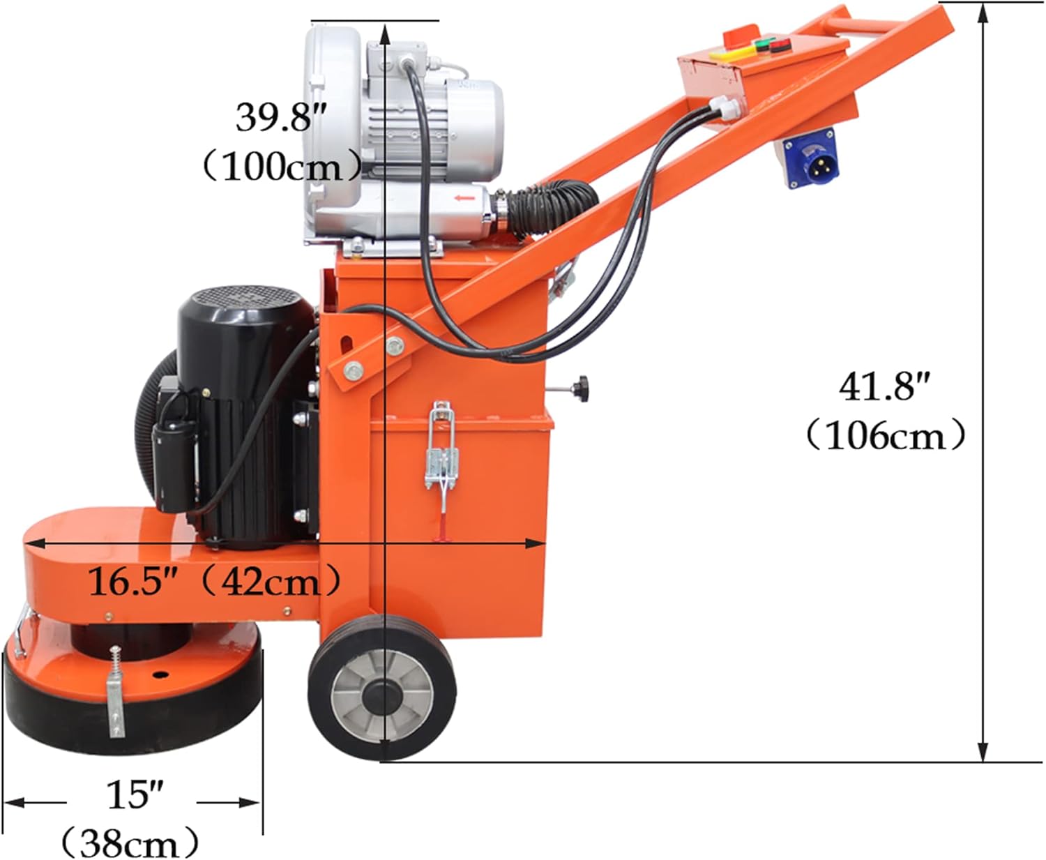 Hand-push Cement Ground Grinder Epoxy Floor Grinding Machine Concrete Cement Ground Grinding Polisher Dust-free Polishing Machine Adjustable Floor