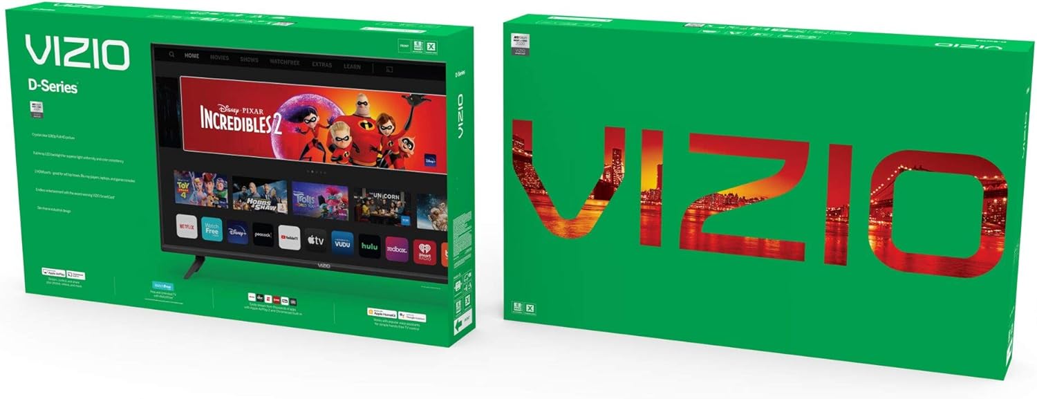 VIZIO 32-inch D-Series - Full HD 1080p Smart TV with Apple AirPlay and Chromecast Built-in, Screen Mirroring for Second Screens
