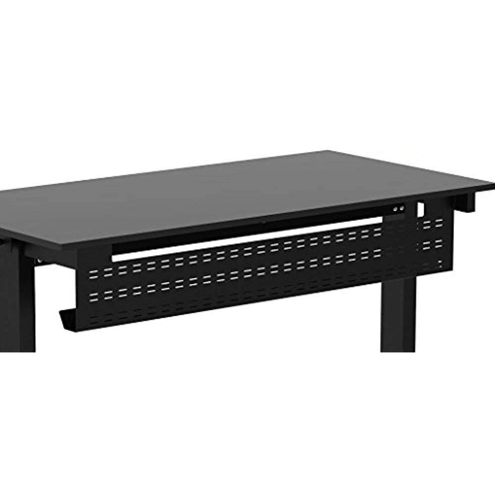 Under Desk Cable Management Tray – 39x22 Length Black Horizontal Computer Cord Raceway and Modesty Panel (FOR 48x22 W Desks)