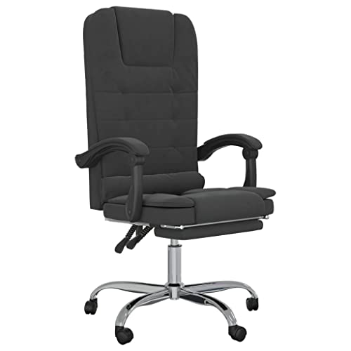 Massage Reclining Office Chair Black Velvet