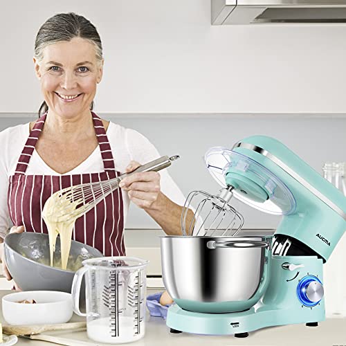 Aucma Stand Mixer,6.5-QT 660W 6-Speed Tilt-Head Food Mixer, Kitchen Electric Mixer with Dough Hook, Wire Whip & Beater (6.5QT, Black)