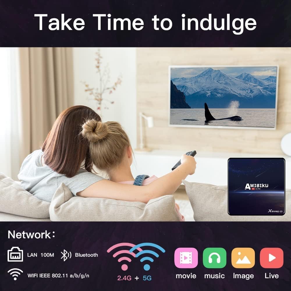 2022 Newest Android 11.0 TV Box, Android Box 4GB RAM 32GB ROM RK3318 Quad-core Smart Android TV Box 64bit