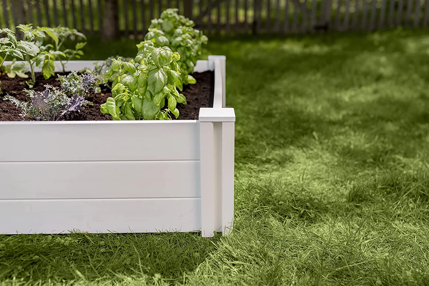 Vita Classic 4 ft x 4 ft x 11 in White Vinyl Raised Garden Bed, VT17108 - Curated Treasures Market