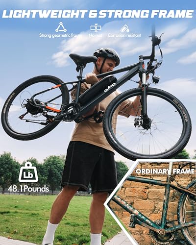 Racer Electric Bike for Adults - 21-Speed Mountain Lightweight Ebike with Peak 750W 22MPH Brushless Motor, 375Wh Removable Battery