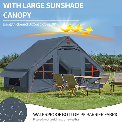 SHANQUAN Inflatable Tent with Pump,4-6 Person Instant Glamping Camping Tents House