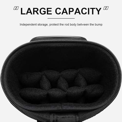 12-Hole Premium Nylon Pool Cue Case – Holds 8 Shafts & 4 Butts, Durable Double Shoulder Strap Design with 3 External Pockets (Black/Blue)