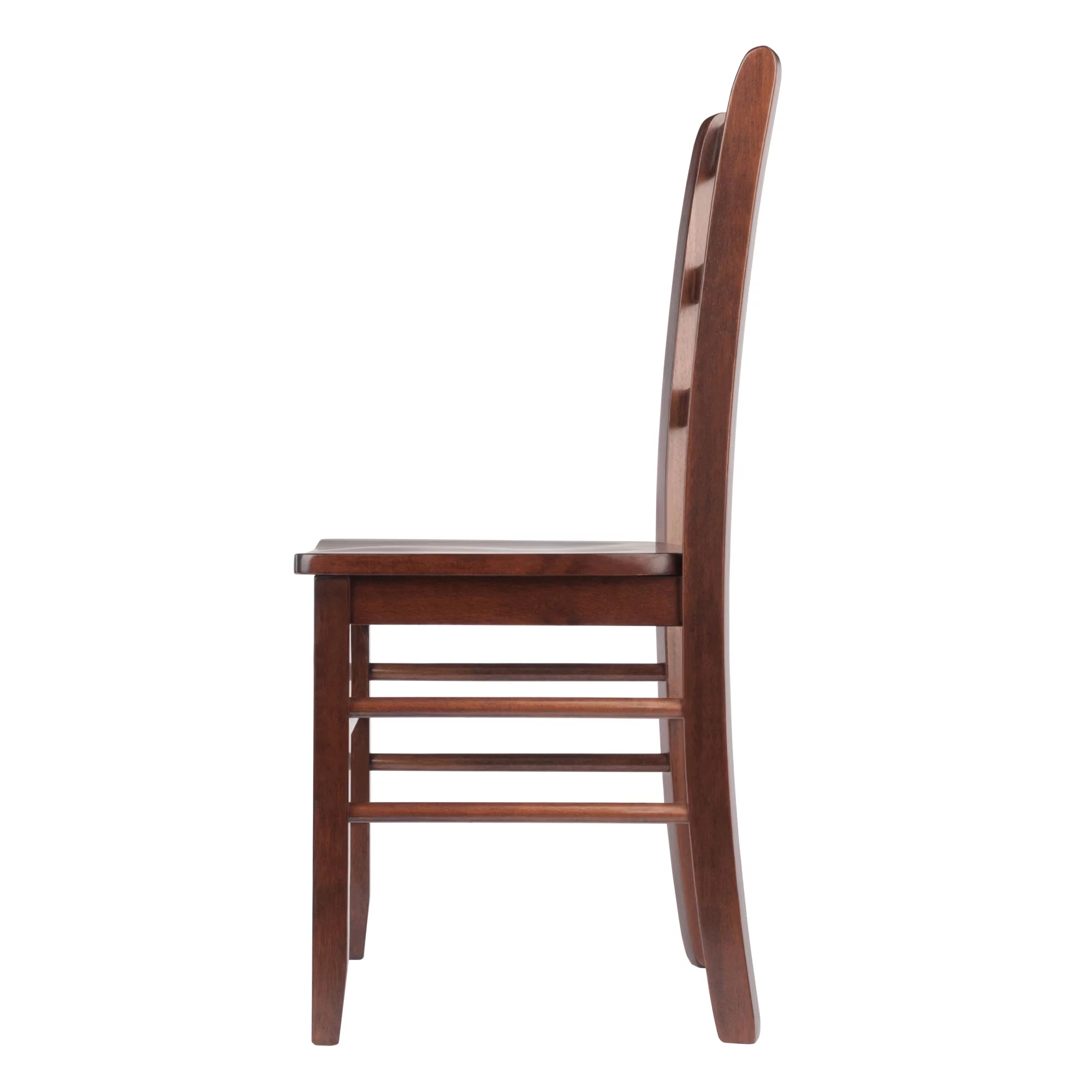 Winsome Wood Alamo 3-Pc Dining Set, Round Drop Leaf Table & 2 Ladder Back Chairs, Walnut Finish