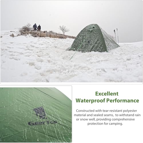 GEERTOP Ultralight 2 Person Backpacking Tent 4 Season Waterproof Camping Tent Double Layer Cold Weather Easy Set Up Tents for Family Camp, Hiking