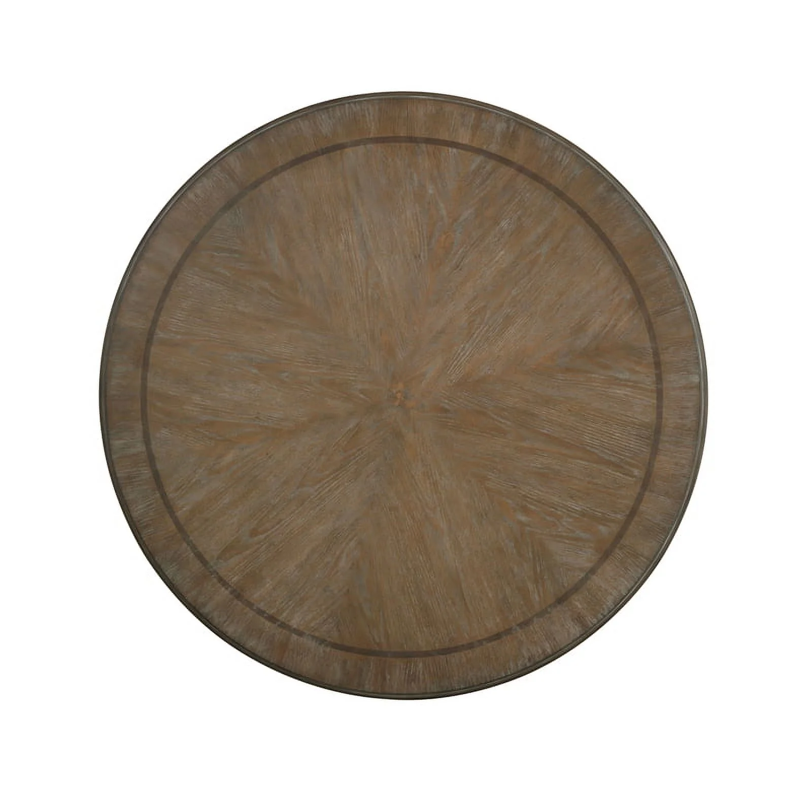 Furniture of America Clyde Rustic Wood Round Dining Table in Antique White