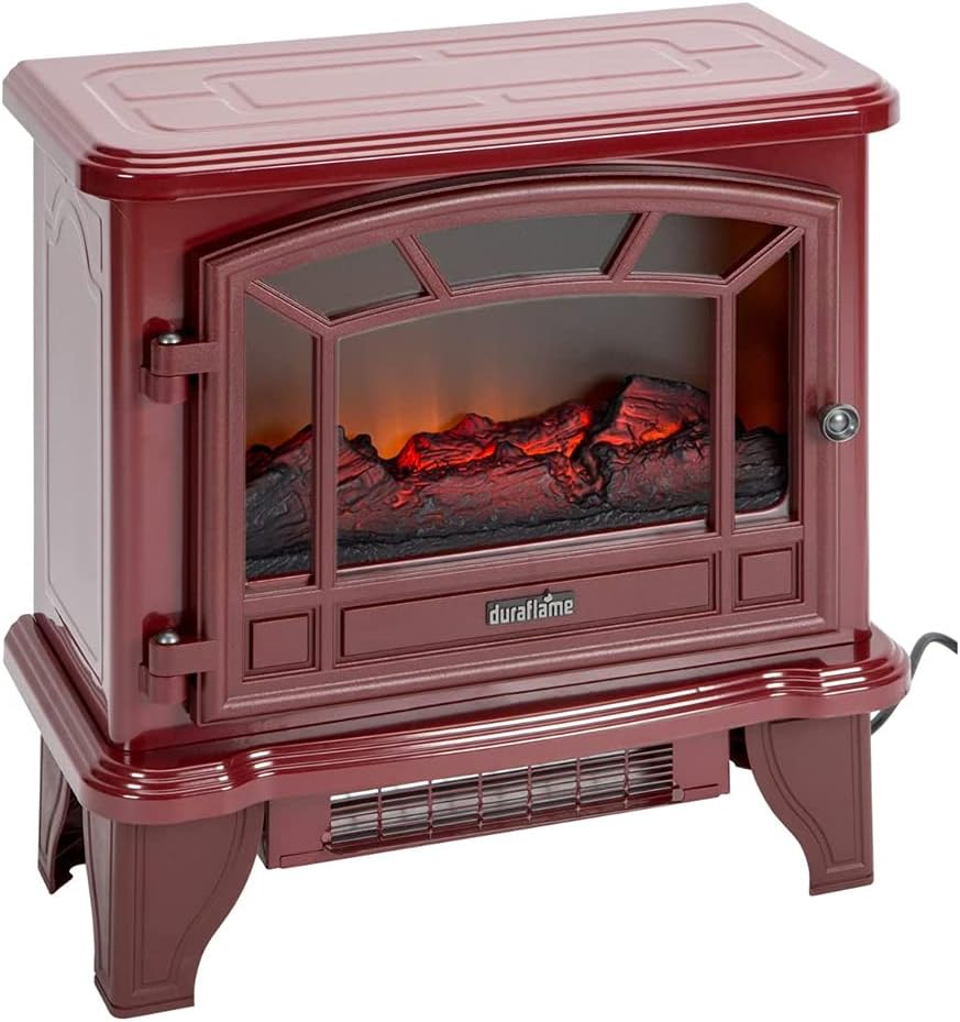 Duraflame DFI-550-22 Freestanding Infrared Quartz Fireplace Stove with Remote Control 1500W, Black