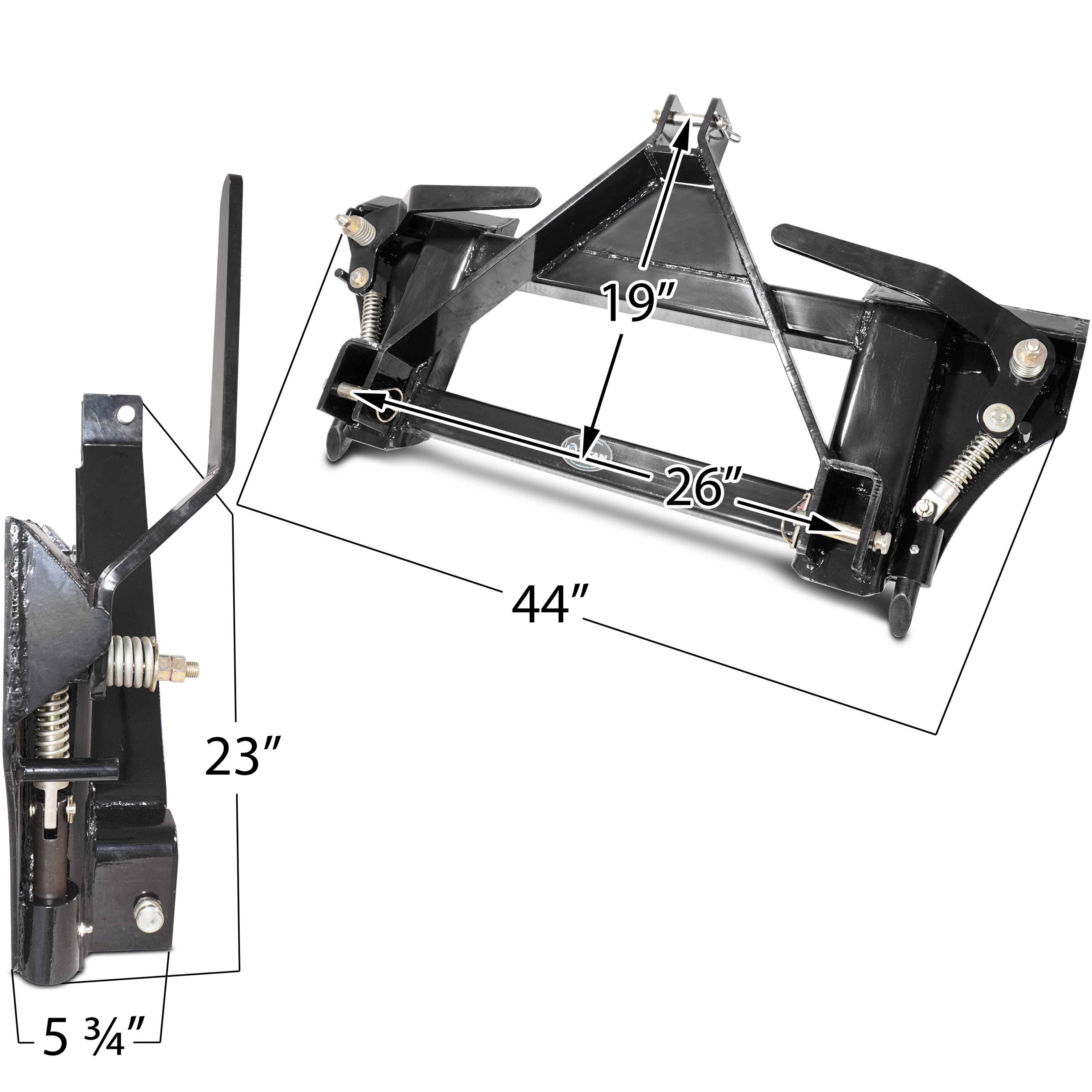 Titan Attachments 3 Point to Universal Quick Tach Adapter Skid Steer Tractor