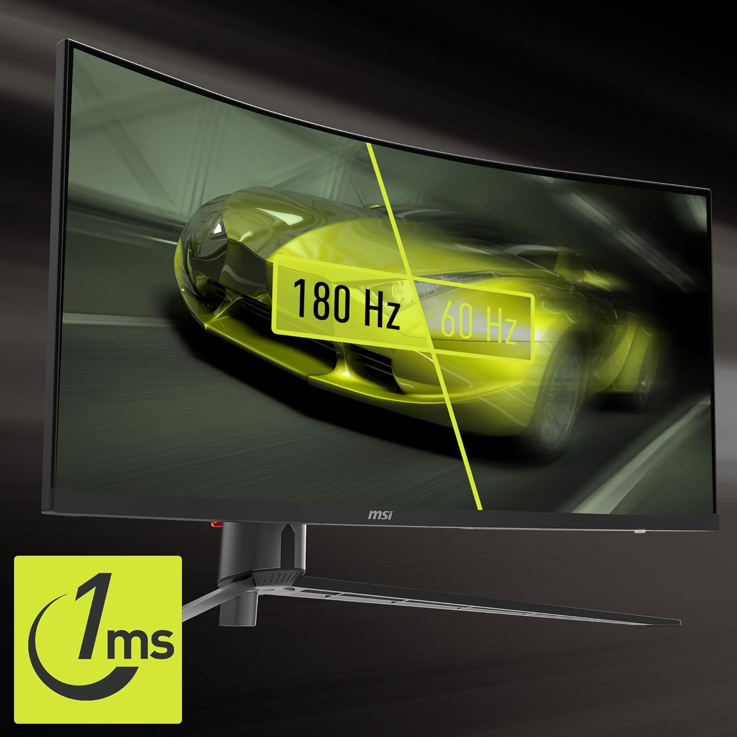 MSI MAG345CQR, 34-inch UWQHD 3440 x 1440 Computer Monitor, 180Hz, HDMI, 1ms, Black