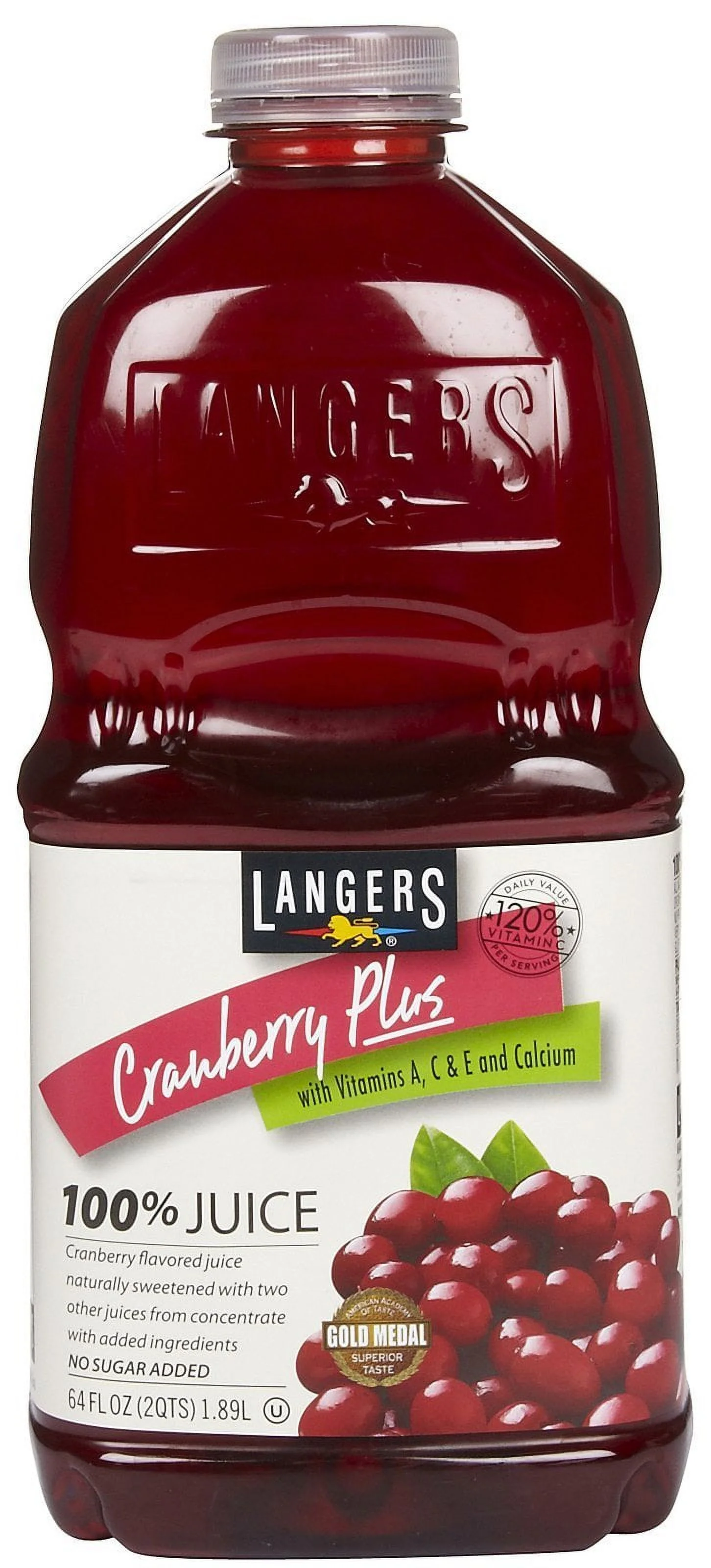 LANGERS CRANBERRY PLUS JUICE PLASTIC BOTTLE 1 CT 64 OZ (Pack of 10)