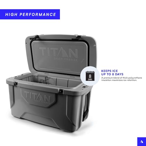 Titan Hard Ice Chest Cooler Roto Cooler with Microban Protection and Deep Freeze Insulation
