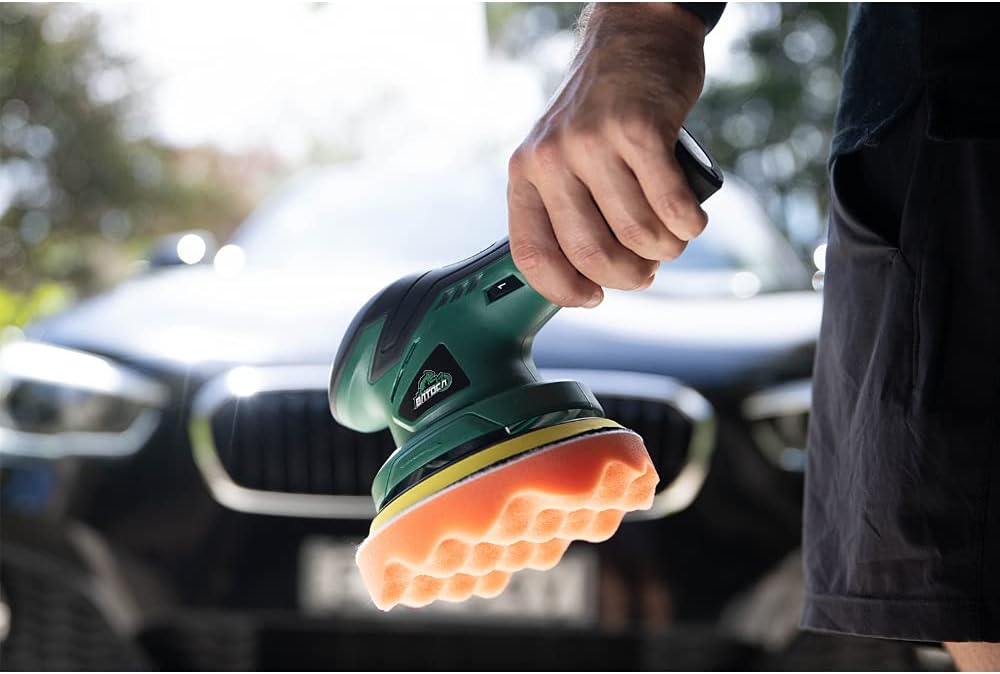 BATOCA - Cordless Car Buffer Polisher - with 2pcs 12V Lithium Rechargeable Battery Brushless Polisher with Variable Speed