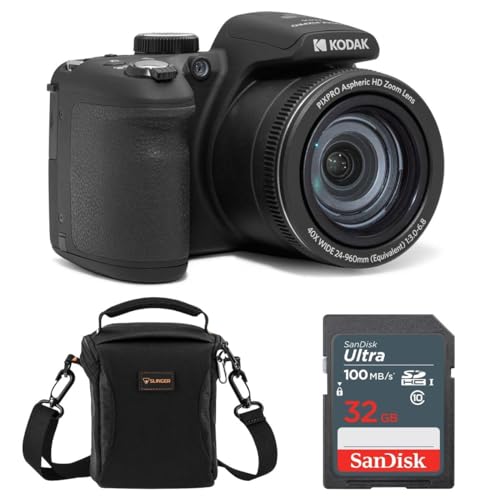 KODAK PIXPRO AZ405-BK 20MP Digital Camera 40X Optical Zoom 24mm Wide Angle Lens Optical Image Stabilization 1080P Full HD Video 3" LCD Vlogging