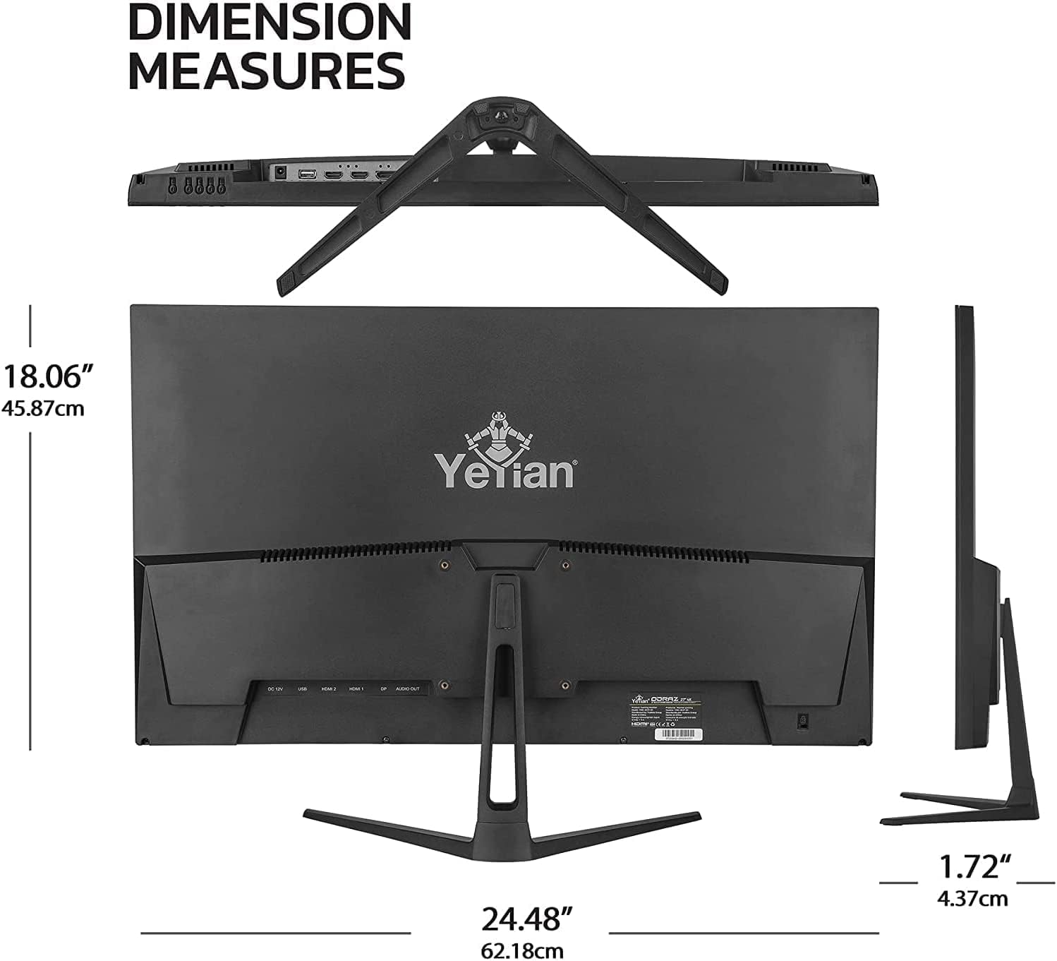 YEYIAN ODRAZ 27 inch IPS Panel HDR 4K UHD Slim Bezel PC Gaming Monitor 3840x2160, 1 Billion Colors, 99% sRGB, 300cd/m2, 1000:1, 60Hz 5ms, 16:9, 178°
