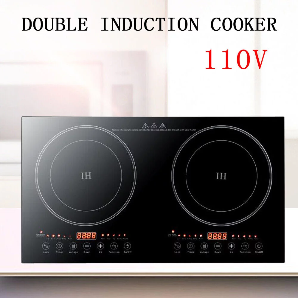 TOOL1SHOoo 2400W Portable Induction Cooktop Countertop Dual Cooker Burner Stove Hot Plate