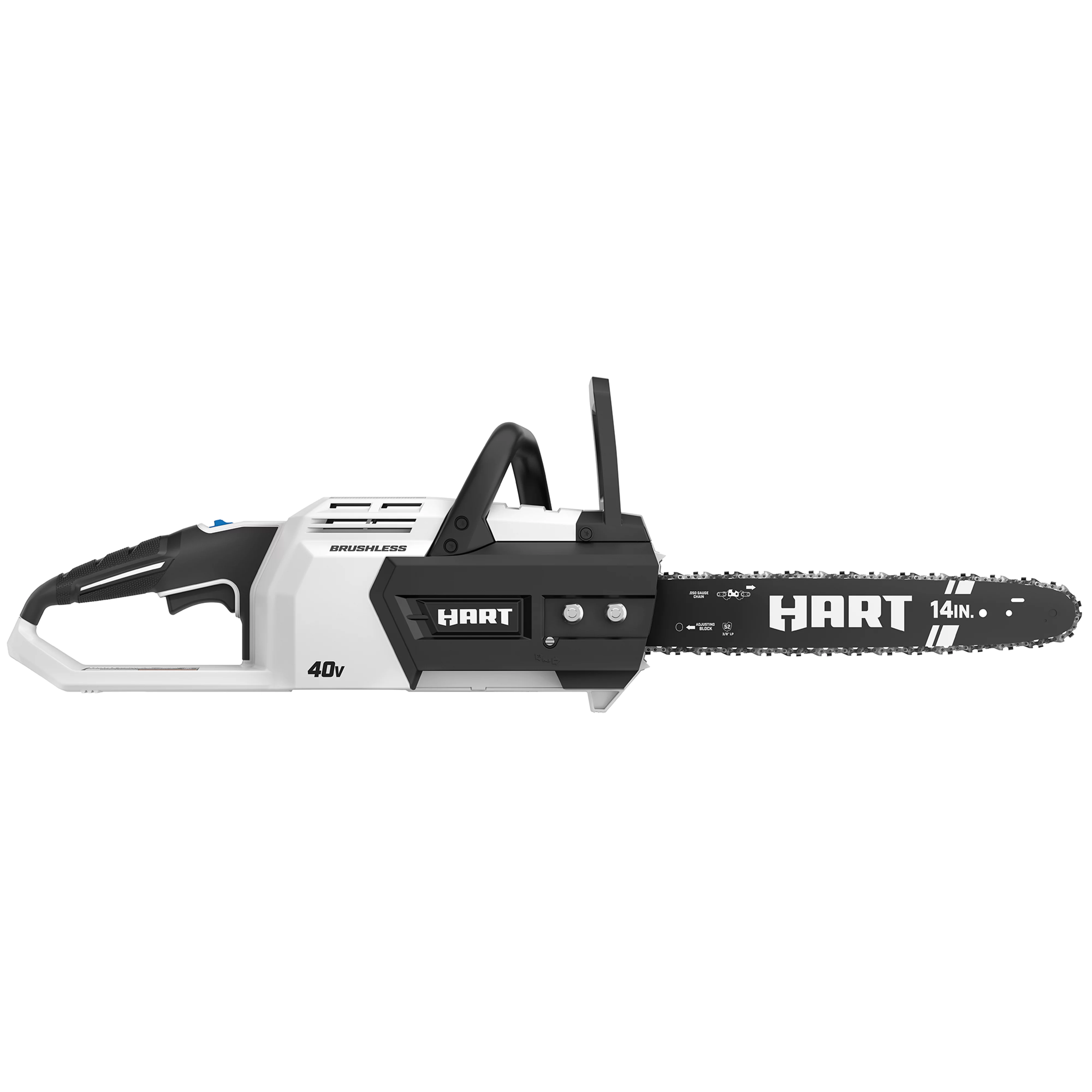 HART 40-Volt 14-inch Battery-Powered Brushless Chainsaw Kit, (1) 4.0Ah Lithium-Ion Battery