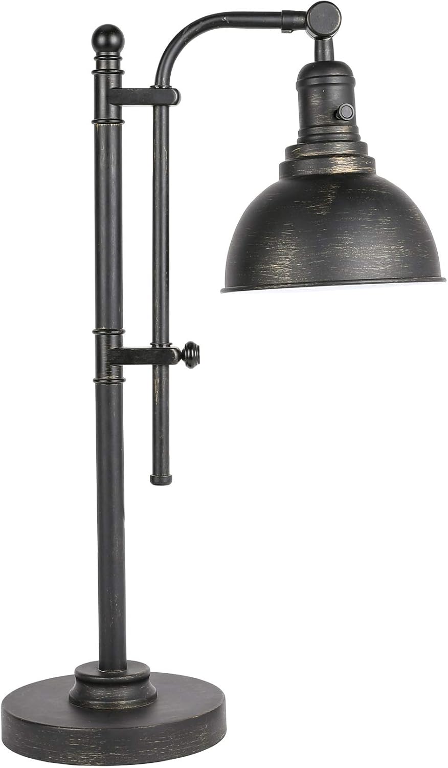 CO-Z Rustic Desk Lamp Black Adjustable, Industrial Style Metal Task Lamp (25''-29''), Vintage Work Lamp, Farmhouse Reading Lamp in Aged Bronze Finish