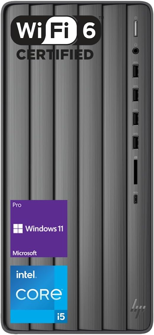 HP Business Envy i5 Tower Desktop, Intel i5-13400 Processor(Beat Intel i7-1255U), 64GB RAM, 1TB SSD, Wi-Fi 6, Windows 11 Pro, HDMI, RJ-45, Black