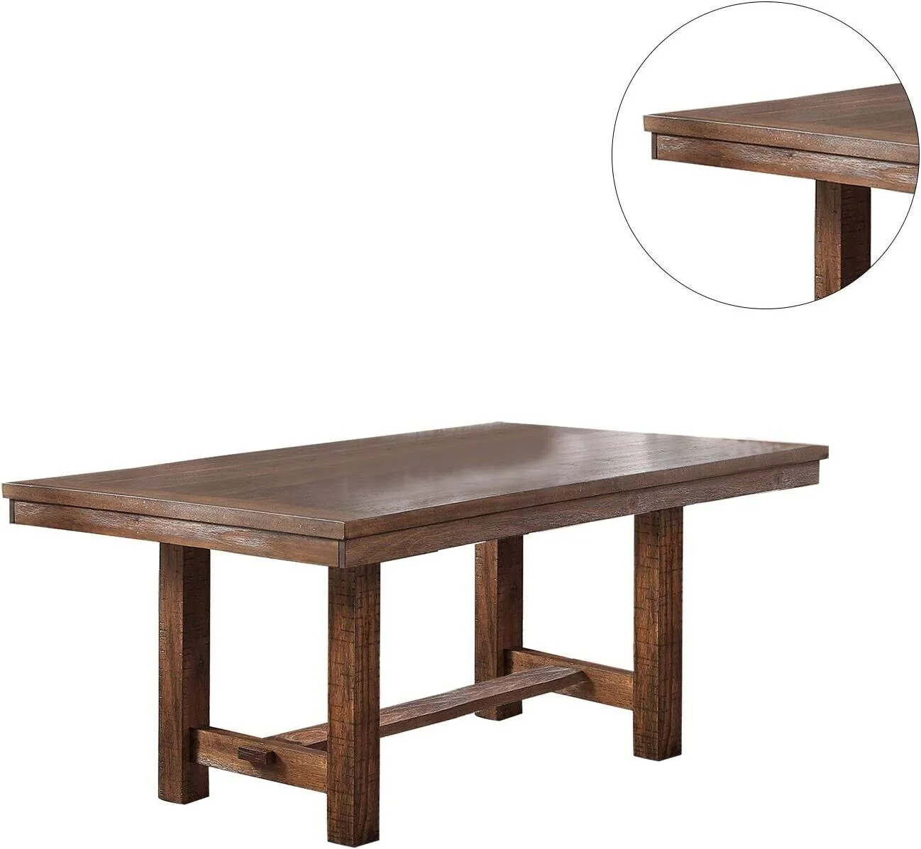 Modern Unique 7pc Dining Set Table 6x Side Chairs Cushion Upholstered Solid wood Kitchen Dining Room Furniture Natural Finish