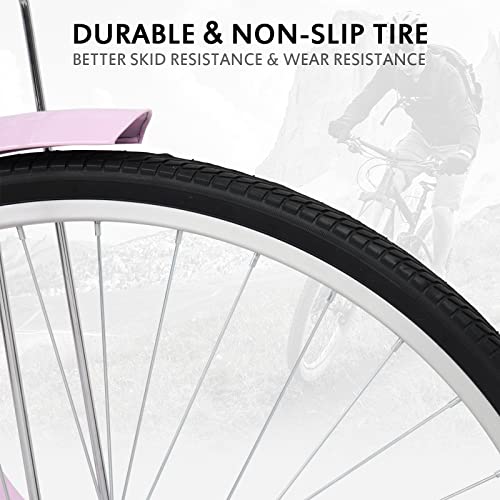 Ktaxon Women Bike Bicycles for Women, Beach Cruiser Bike with Premium Derailleur & Shift Lever, Adjustable Seat
