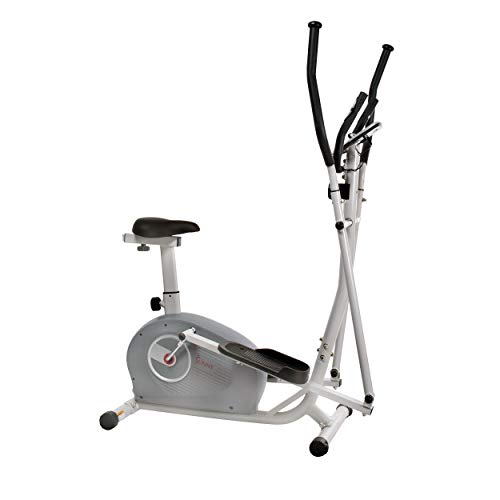 Sunny Health & Fitness 2-in-1 Magnetic Elliptical Upright Bike Essential Workout, Full-Body Exercise