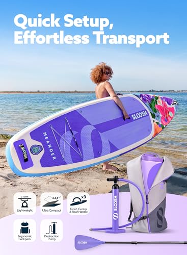 SLOOSH Inflatable Stand Up Paddle Board, 10'6" Inflatable Paddle Boards with Premium Accessories, Non-Slip EVA Deck, Ultra-Light Carry Bag Pump