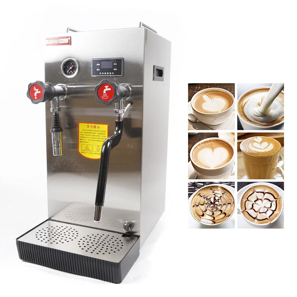 Miumaeov Commercial Milk Frother Electric Multi-Purpose Full-Automatic Boiling Water Frothing Machine with Lcd Display for Coffee Shop Dessert Shop