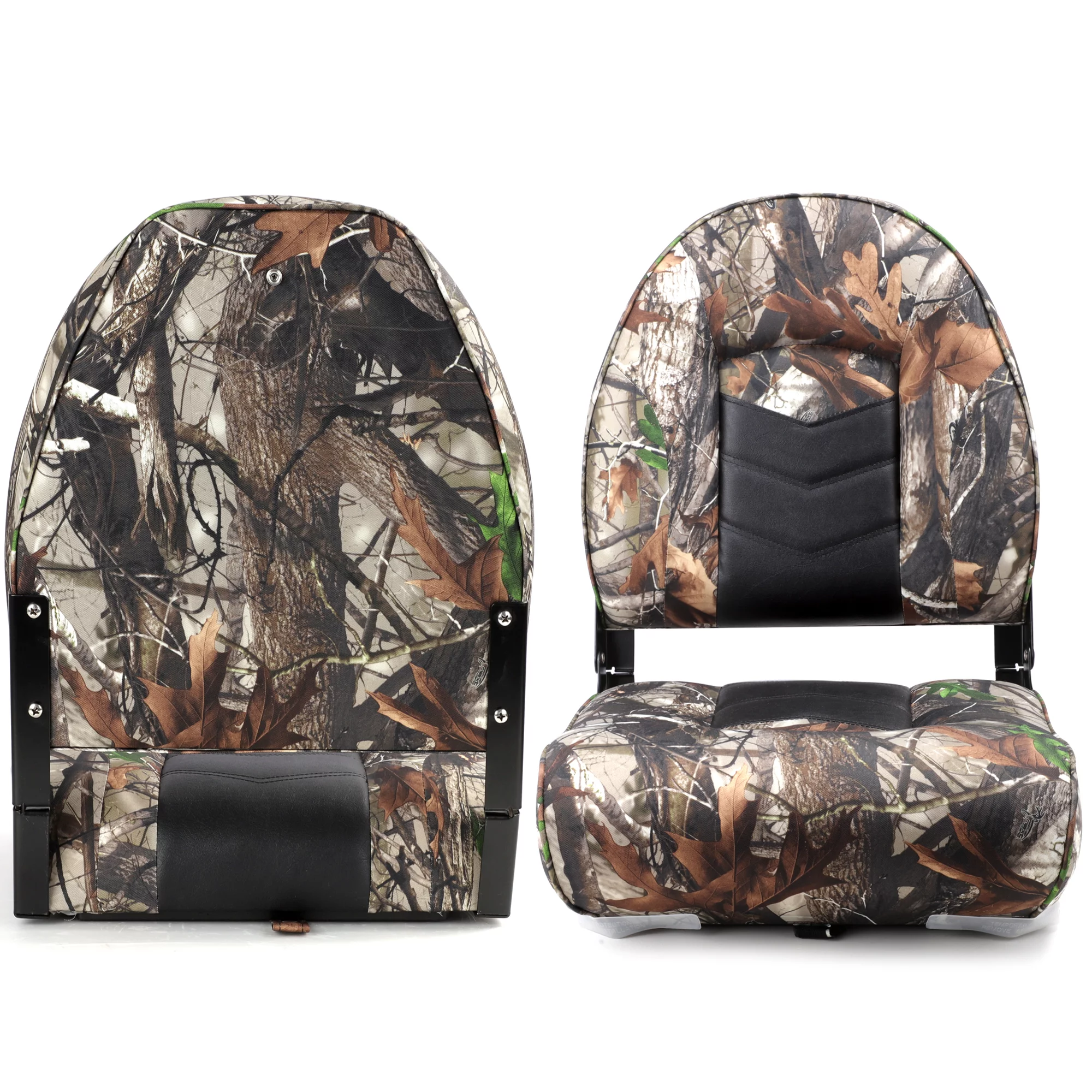 NORTHCAPTAIN Premium High Back Folding Boat Seat,Stainless Steel Screws Included,Camo/Black(2 Seats) - Radiant Selections