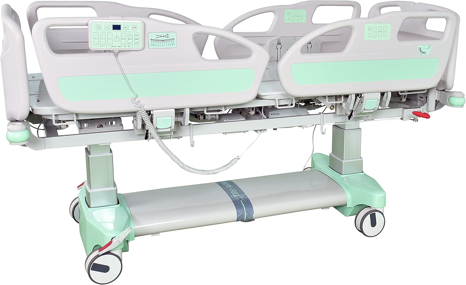 Hopefull EZ-Turn Multi-Functional ICU Electric Hospital Bed (5 Functions Plus Lateral Tilting and Rotation, LINAK Motor and Control System