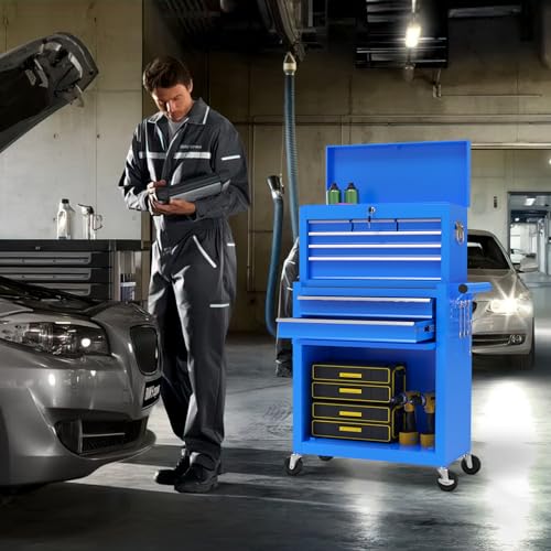 On Shine 8 Drawer Rolling Tool Chest, Large Capacity Rolling Tool Box with Wheels, Locking Mechanical Tool Chest