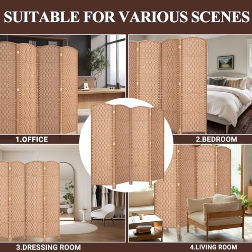 Room Divider, Room Dividers and Folding Privacy Screens, 16in Privacy Screen, 6 Panel Temporary Wall Partitions, 6ft Space Separation Panel Screen