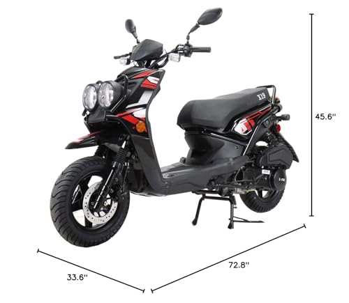 X-PRO 150cc Adult Moped Street Gas Moped 150cc Bike with 12" Aluminum Wheels (White)