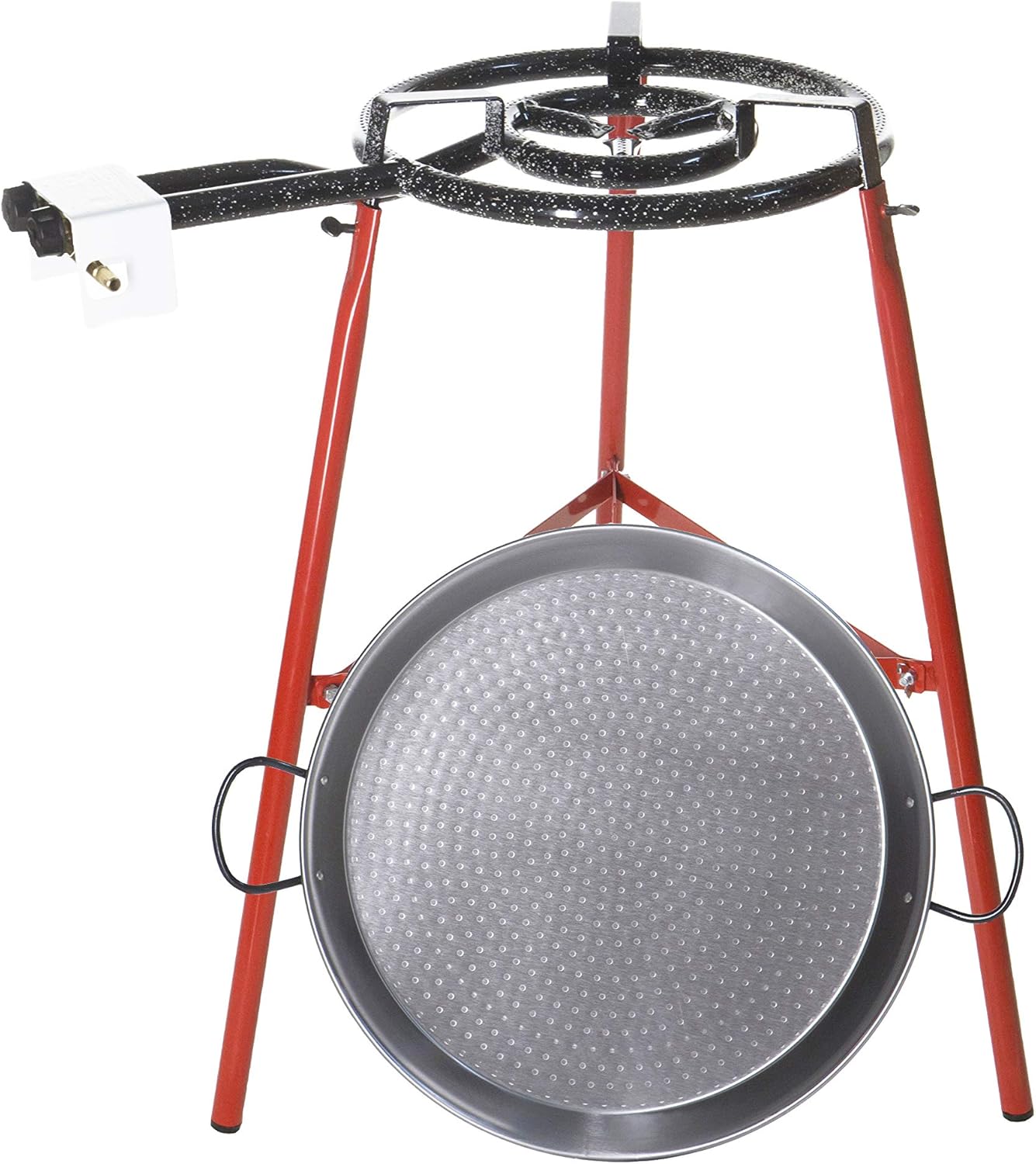 Castevia Complete EcoSet Polished Steel Paella Pan 18-Inch 46cm up to 12 servings + Paella Gas Burner