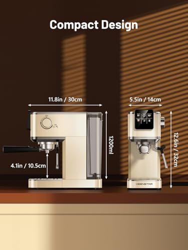 20Bar Espresso Machine with Rapid Cold Brew, Hot & Iced Coffee Machine, Espresso Maker with Milk Frother Steam Wand